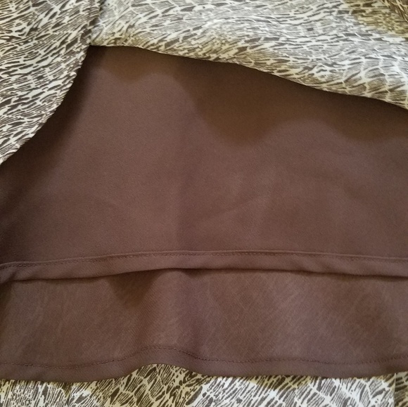 Brown print High Low Skirt size 12 - Picture 4 of 5